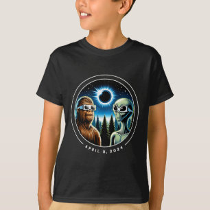 T-shirt Éclipse solaire totale drôle Bigfoot Alien avril 2