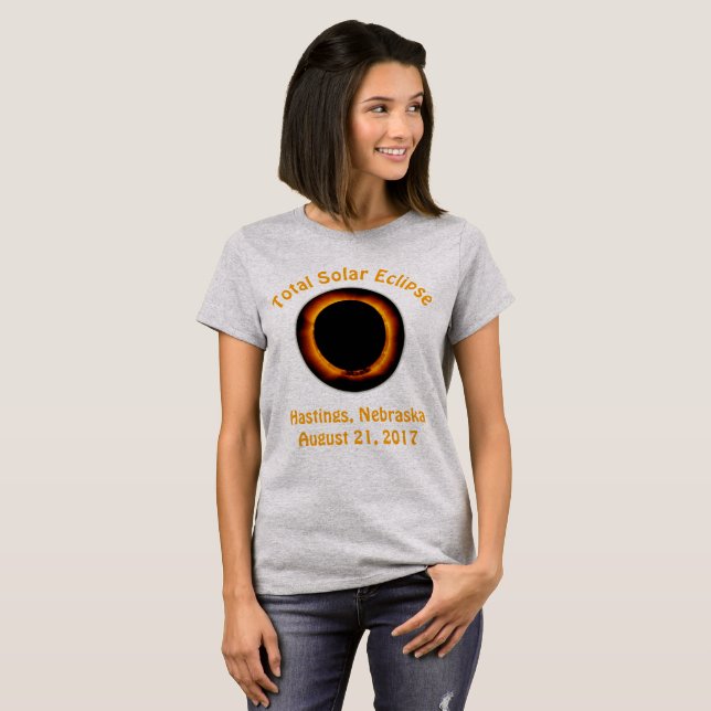 T-shirt Éclipse solaire totale ( Hastings, Nebraska ) (Devant entier)