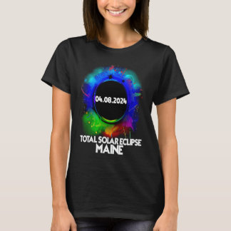 T-shirt Éclipse solaire totale Maine 2024 Américaine color
