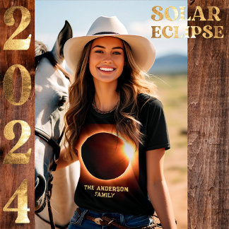 T-shirt Éclipse Solaire Totale Nom de Famille 2024 8 avril
