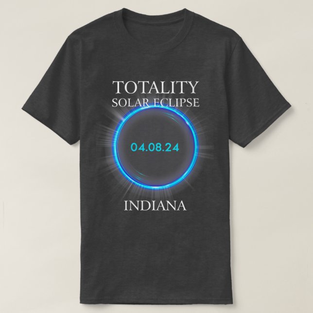 T-shirt Éclipse solaire totale pour femmes 2024 Indiana 04 (Design devant)