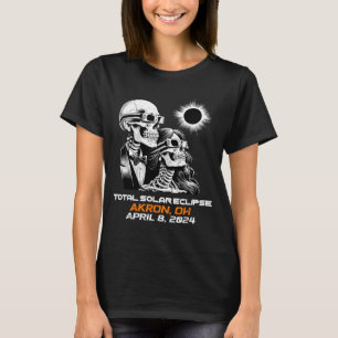 T-shirt Éclipse solaire totale squelette Akron Ohio