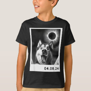 T-shirt Éclipse solaire Totalité Design Husky sibérien
