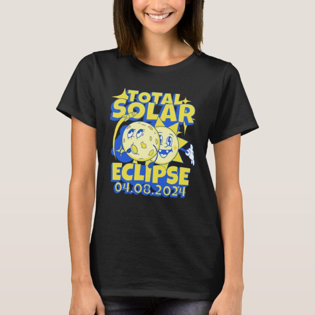 T-shirt Eclipse Solar Totality 2024 Souvenir Retro April 8 (Devant)