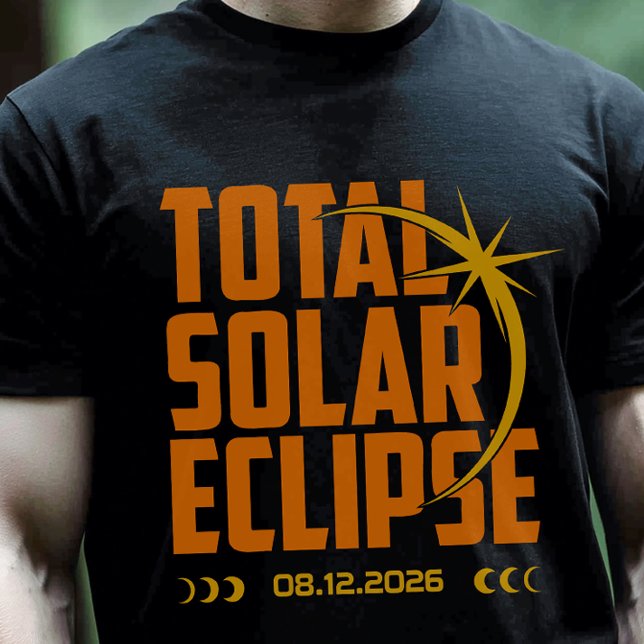 T-Shirt Éclipse Totale Moderne 2026 (Total Solar Eclipse 2026 Shirt)