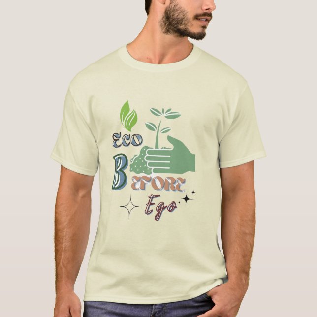 T-shirt Éco avant égo - Tee déclaration Nature d'abord (Devant)