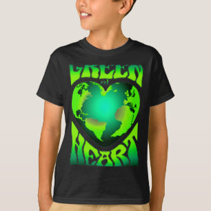 T-shirt Éco-Rétro Écologique Vert de cœur