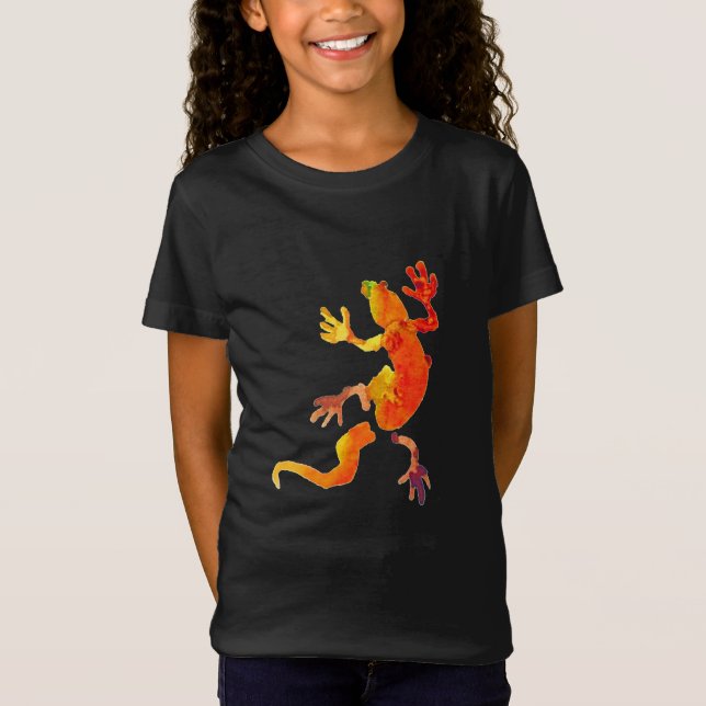 T-Shirt Écolaire de lézard Gecko (Devant)