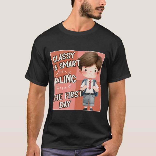 T-shirt École Cly Smart Ruling Le Premier Jour Maternelle (Devant)