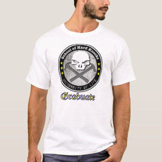 T-shirt École de Coup-Université dure de la vie - diplômé