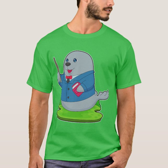 T-shirt École de livre pour enseignants Seal (Devant)