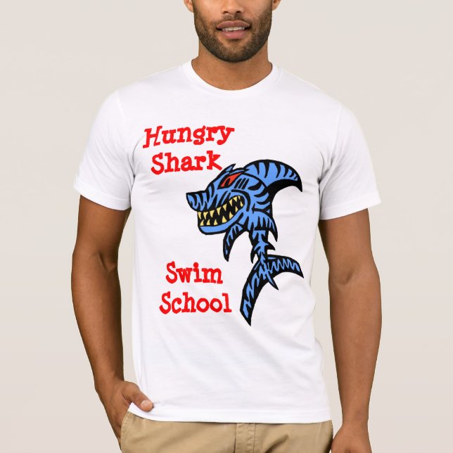 T-shirt École de natation de requin affamé (Devant)