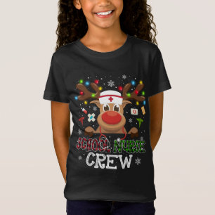 T-Shirt École de Noël Infirmière Reindeer Infirmière Buffa