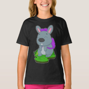 T-shirt École de sac à dos pour élèves de lapin