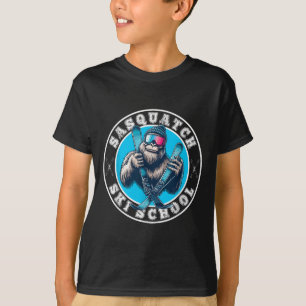 T-shirt École de ski Sasquatch Bigfoot drôle de ski