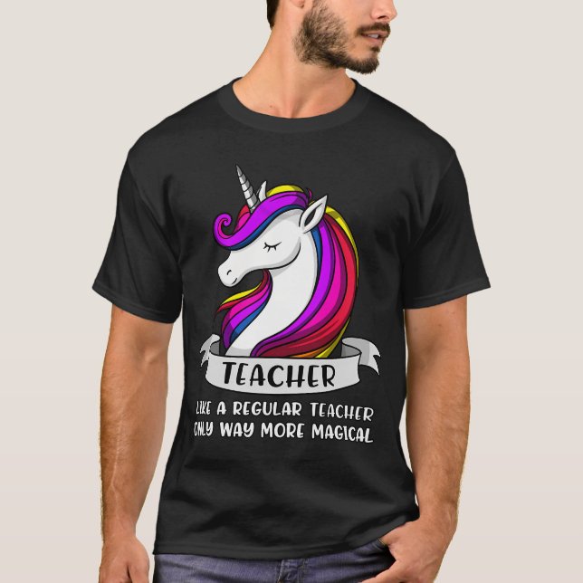 T-shirt École d'enseignant licorne (Devant)