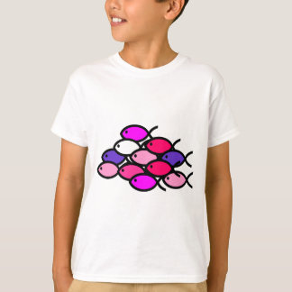 T-shirt École des symboles de poisson chrétiens - rose