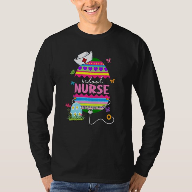 T-shirt École d'oeufs de Pâques Infirmière Bunny Stethosco (Devant)