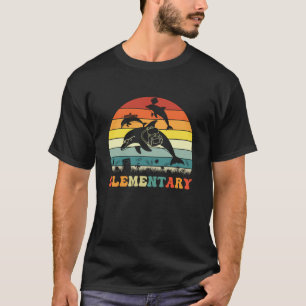T-shirt École Élémentaire Dauphin Drôle Professeur Rentrée