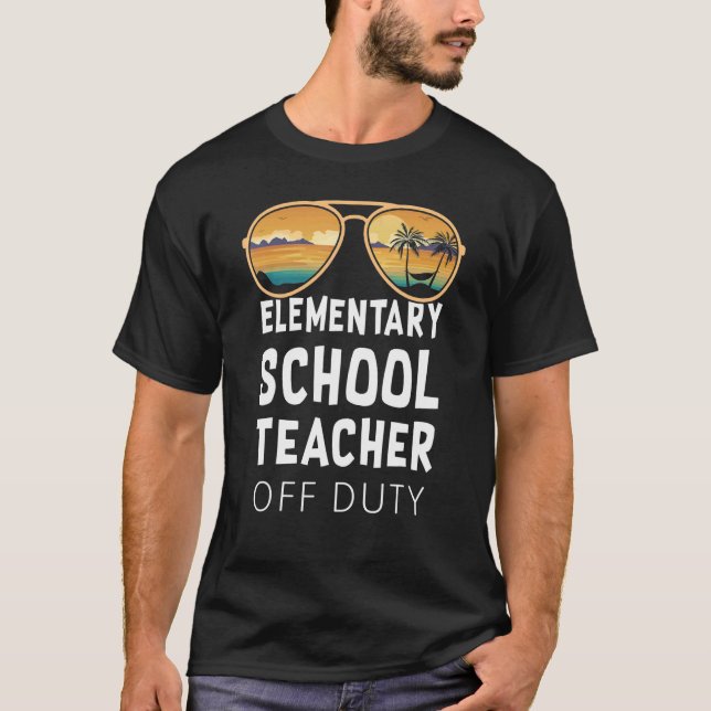 T-shirt École élémentaire Professeur hors service Lunettes (Devant)