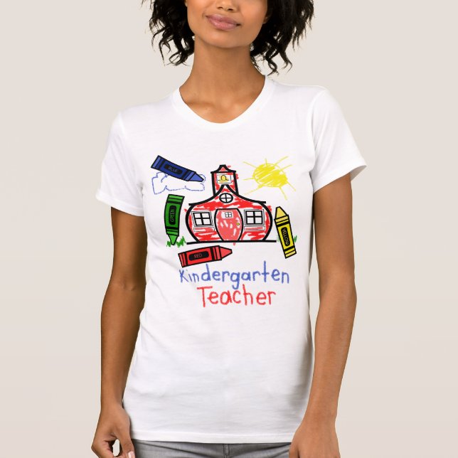 T-shirt École et crayon de chemise de l'institutrice (Devant)