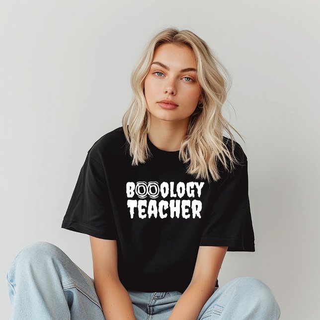 T-shirt École halloween Boo professeur de typographie blan (Créateur téléchargé)