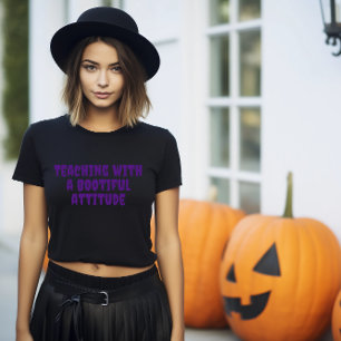 T-shirt École halloween ironique professeur violet typogra