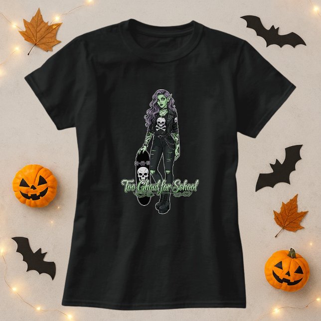 T-shirt École Halloween Tee; Ghoul Girl Haunted School (Créateur téléchargé)