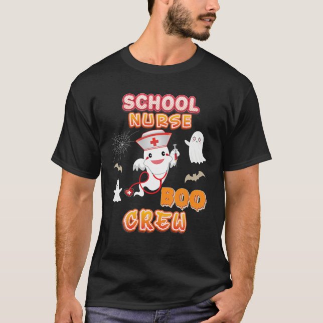 T-shirt École infirmière Boo Crew Halloween Ghost Witch Pu (Devant)