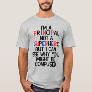 T-shirt École personnalisée Principal Funny Superhero