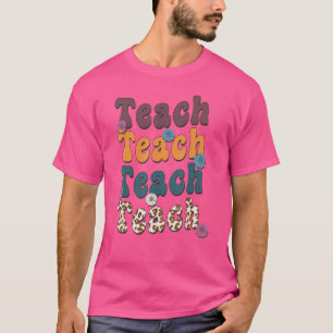 T-shirt École primaire Retro Leopard Teach For Teacher 