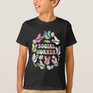 T-shirt École Social Travailleur Bunny Funny Pâques Hoppy