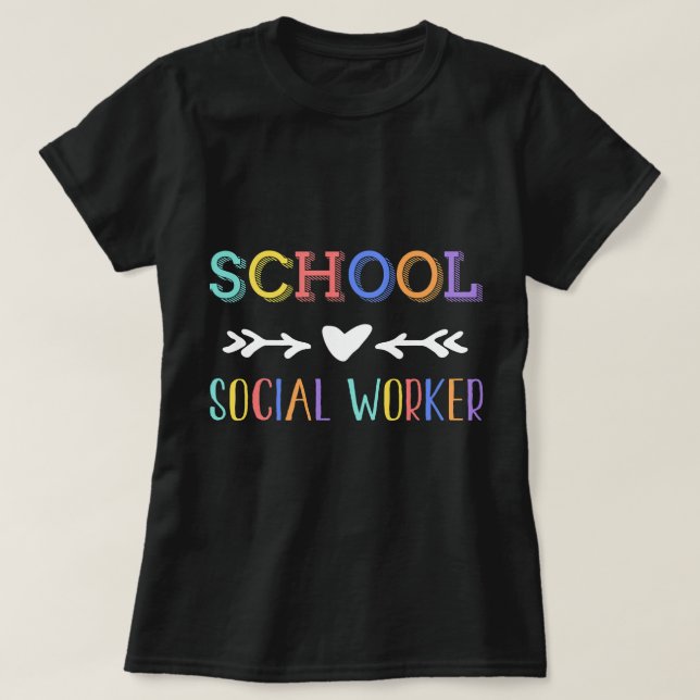 T-shirt École Social Worker Crew Values Squad Social Work (Design devant)