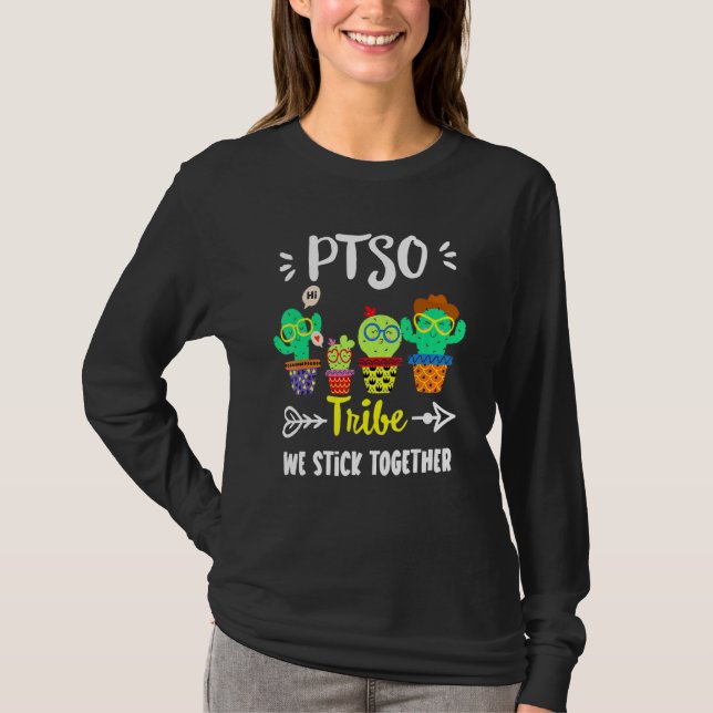 T-shirt École Tribe Ptso Cactus Équipe Ptso Enseignant Squ (Devant)