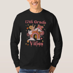 T-shirt École Vibes de 12e année Super Retro Boho Rainbow