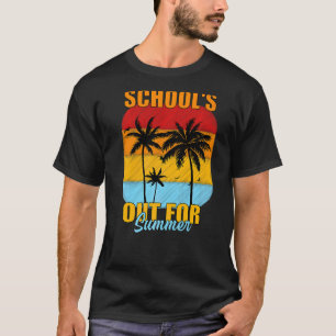T-shirt Écoles Pour L'Été Retro Palm Dernier Jour De Scho