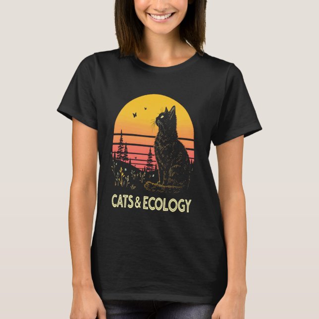 T-shirt Écologie des chats Conservation de la nature (Devant)