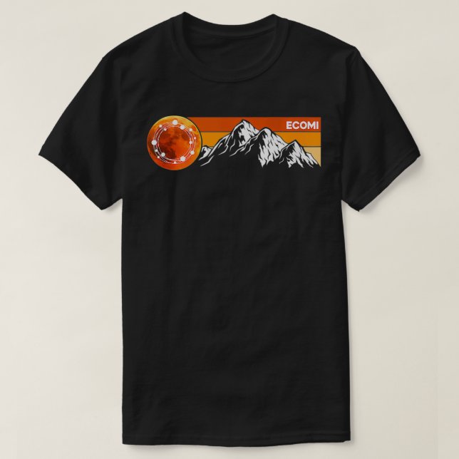 T-shirt Ecomi à la Lune, Sunset Retro Crypto (Design devant)