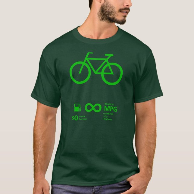 T-shirt Économie du combustible de bicyclette (Devant)