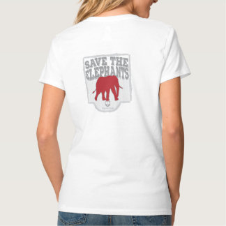 T-shirt Économies du V-cou des femmes les éléphants