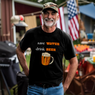 T-shirt Économisez De L'Eau Boire Bière Long Manches T-Shi