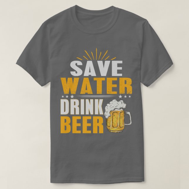 T-shirt Économisez l'eau et buvez de la bière à la soirée  (Design devant)