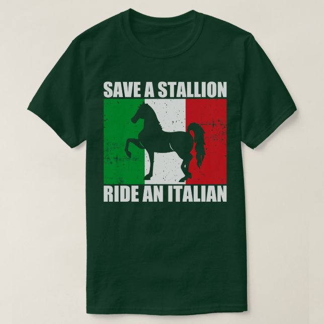 T-shirt Économisez Un Ballon D'Étalon Un Italien (Design devant)