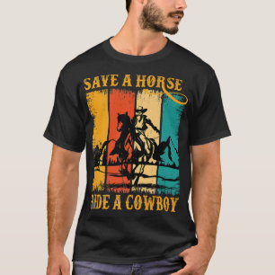T-shirt Économisez Une Balade À Cheval Cowboy Cheval équit