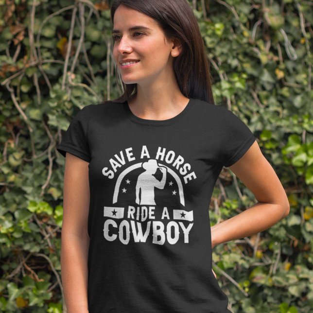 T-shirt Économisez Une Promenade À Cheval Sur Un Cowboy (Créateur téléchargé)