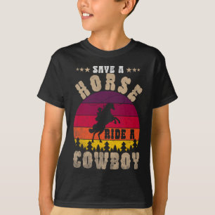 T-shirt Économisez Une Promenade À Cheval Un Cowboy Drôle