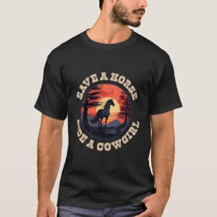 T-shirt Économisez Une Promenade À Cheval Une Femme