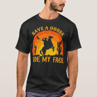 T-shirt Économisez Une Randonnée À Cheval Mon Visage Drôle