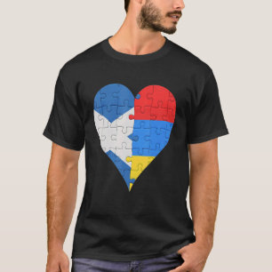 T-shirt Écossais Coeur du drapeau arménien