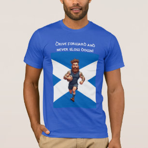 T-shirt Écossais de rugby barbu, tatoué et intrépide